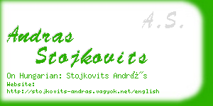 andras stojkovits business card